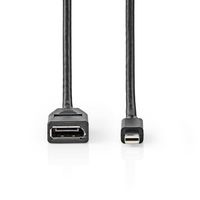Nedis Mini DisplayPort-Kabel | Mini-DisplayPort Male naar DisplayPort Female | 48 Gbps | 0.2 m | 1 stuks - CCGB37454BK02 CCGB37454BK02 - thumbnail