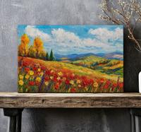 Kleurrijk veld Canvas landschap