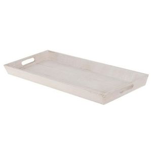 Woondecoratie houten dienblad wit 58 cm