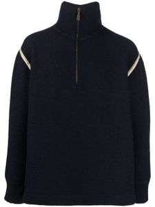 Maison Margiela pull en maille à détails de coudières - Bleu