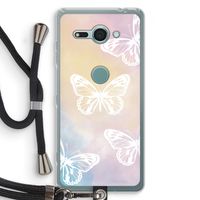 White butterfly: Sony Xperia XZ2 Compact Transparant Hoesje met koord