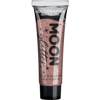 Moon Creations Glittergel fijn - voor lichaam en gezicht - rose goud - 12 ml