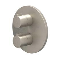 Afbouwdeel IVY Pact Inbouwthermostaat Symmetry 2-Weg Stop-Omstel Met Rond Rozet Geborsteld Nickel PVD IVY