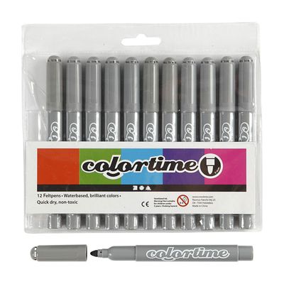 Creativ Company Grijze jumbo stiften, 12st.