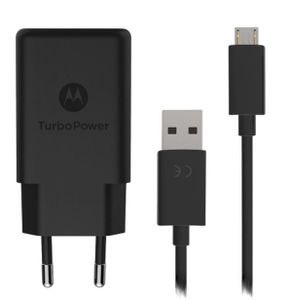 Motorola Originele Motorola USB snellader 15W + Micro-USB  kabel Zwart