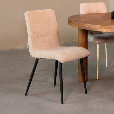 LABEL51 Eetkamerstoel Sam - Zand - Boucle - Black Frame LABEL51 Eetkamerstoel Sam - Zand - Boucle - Black Frame