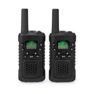 Nedis WLTK0610BK Walkie Talkie Set 2 Handsets Tot 6 Km Frequentiekanalen: 8 Ptt / Vox Tot 3 Uur Koptelefoonoutput 2 Headsets Zwart