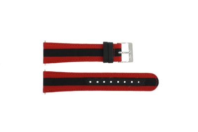 Lacoste horlogeband 2010502 / LC-11-1-14-0177 Leder Multicolor 20mm + rood stiksel