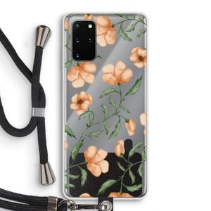 Peachy flowers: Samsung Galaxy S20 Plus Transparant Hoesje met koord