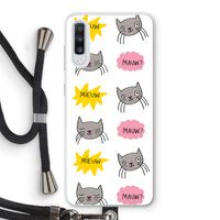 Meow: Samsung Galaxy A70 Transparant Hoesje met koord