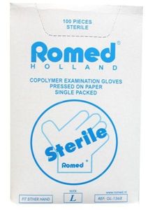 Romed Onderzoekhandschoen steriel copolymeer L (100 st)