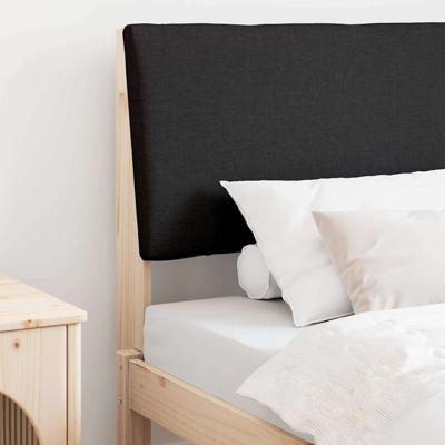 Gestoffeerd hoofdbord Zwart 90 cm Massief grenenhout