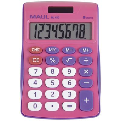 Maul MJ 450 Bureaurekenmachine Pink Aantal displayposities: 8 werkt op batterijen, werkt op zonne-energie (b x h) 113 mm x 72 mm