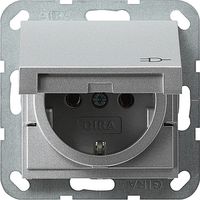 Gira 1-voudige wandcontactdoos randaarde, deksel aluminium