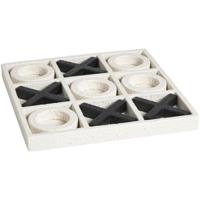 Leen Bakker - Deco Object Game - Zwart/off-white - 30x30 Cm - Magnesiumoxide - Crème#Zwart