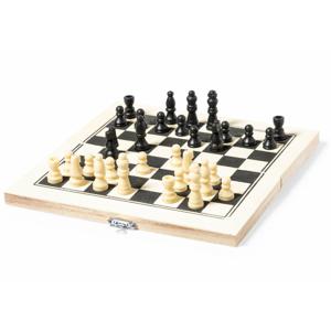 Reis schaakspel opklapbaar bord - hout - 21 x 21 cm - spelletjes schaken   -