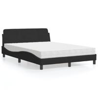Bed met matras "Dover" fluweel zwart 140x190 cm