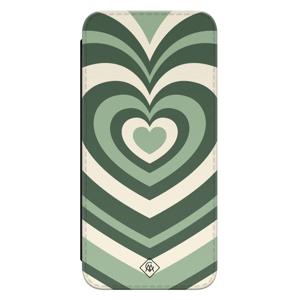 Samsung Galaxy A55 flipcase - Hart swirl groen