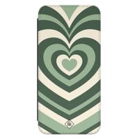 Samsung Galaxy A55 flipcase - Hart swirl groen