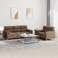 2-delige Loungeset met kussens stof bruin