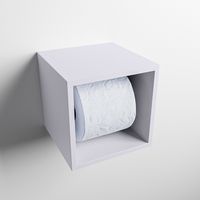 MONDIAZ Easy Toiletrolhouder CUBE 160 solid surface 16x16cm kleur Cale. Geschikt voor op en inbouw.