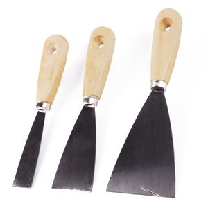 Plamuurmessen set 3-delig - 30 mm - 50 mm - 80 mm - staal - hout   -