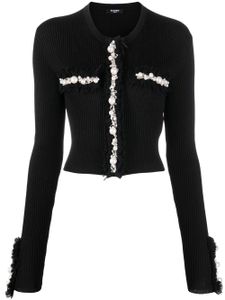 Balmain cardigan à design nervuré - Noir