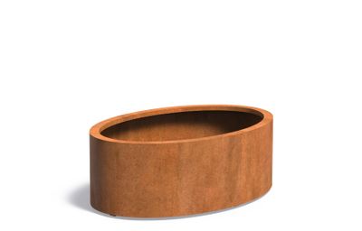 Cortenstaal plantenbak Ellipse 120x80x40cm.
