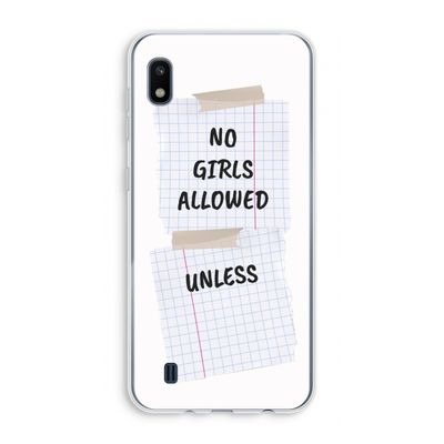 No Girls Allowed Unless: Samsung Galaxy A10 Transparant Hoesje