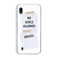 No Girls Allowed Unless: Samsung Galaxy A10 Transparant Hoesje
