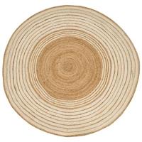 Beliani - MELEKLI - Laagpolig vloerkleed - Beige|Wit - ø 140 cm - Jute