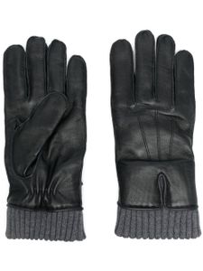Moncler gants à détails nervurés - Noir