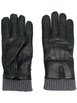 Moncler gants à détails nervurés - Noir