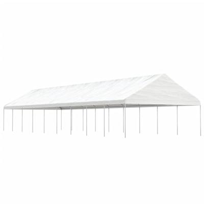 Prieel met dak 20,07x5,88x3,75 m polyetheen wit