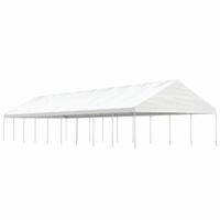 Prieel met dak 20,07x5,88x3,75 m polyetheen wit
