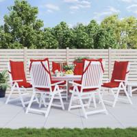 VidaXL Stoelkussens 6 st hoge rug oxford stof rood