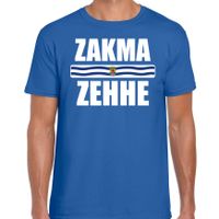 Zakma zehhe met vlag Zeeland t-shirts Zeeuws dialect blauw voor heren