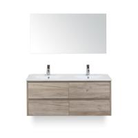 Dante Badmeubelset 120 cm - Craft Oak - Keramische Wastafel Wit Enjoy - met Spiegel