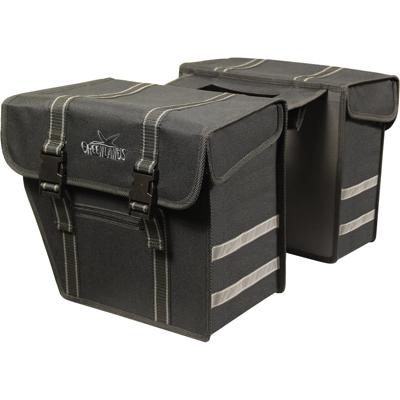 Greenlands tas dubbel zwart-zwart. afmeting 36x32x18 cm (2x) 40l. afgeschuinde kanten