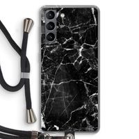 Zwart Marmer 2: Samsung Galaxy S21 Transparant Hoesje met koord