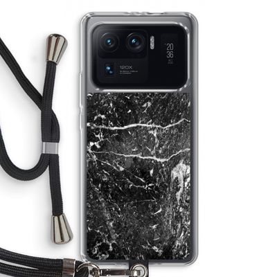 Zwart marmer: Xiaomi Mi 11 Ultra Transparant Hoesje met koord