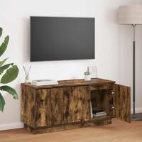 TV-meubel met LED Gerookt eiken 100 x 38 x 49 cm Bewerkt hout