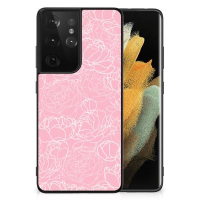 Samsung Galaxy S21 Ultra Bloemen Hoesje White Flowers