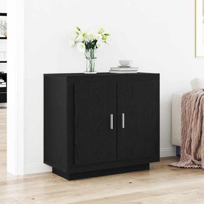 Dressoir Zwart 80 x 40 x 75 cm Bewerkt hout