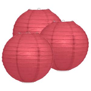 Luxe bol feest lampion - 10x stuks - bordeaux rood - dia 35 cm - papier