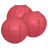 Luxe bol feest lampion - 10x stuks - bordeaux rood - dia 35 cm - papier