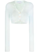 Off-White cardigan crop à logo brodé - Bleu