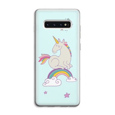 Regenboog eenhoorn: Samsung Galaxy S10 4G Transparant Hoesje