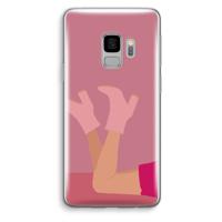 Pink boots: Samsung Galaxy S9 Transparant Hoesje