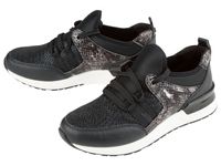 footflexx Dames sneakers met Footflexx-zool en G-w (37, Zwart/reptiel) - thumbnail
